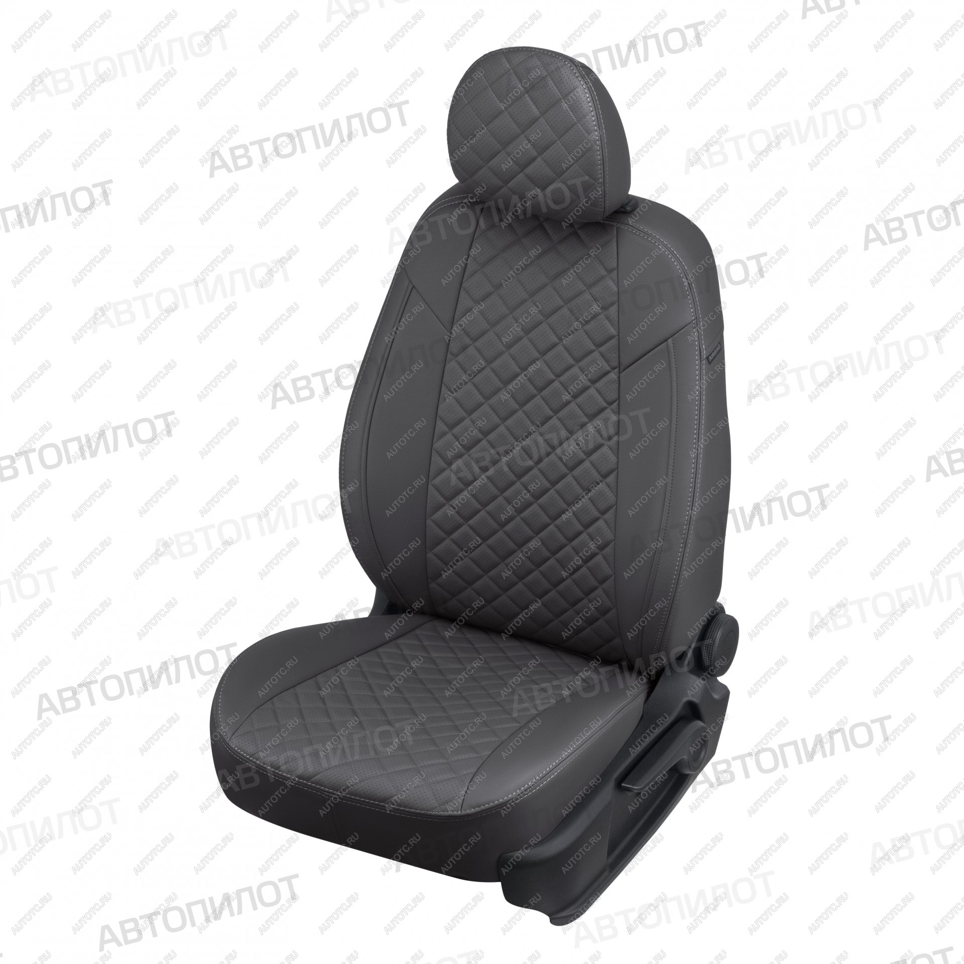14 449 р. Чехлы на сиденья Ромб (к.Comfort Line раздел. 40/60 + вырез под подлокот. экокожа) Автопилот  Volkswagen Passat ( B8,  B8.5) (2015-2025) седан дорестайлинг, седан рестайлинг (темно-серый)  с доставкой в г. Пермь