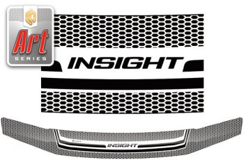 Дефлектор капота CA-Plastic Honda Insight  ZE2 (2009-2011) хэтчбэк 5 дв. дорестайлинг (серия ART графит)
