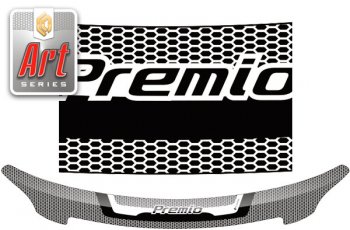 Дефлектор капота CA-Plastic Toyota Premio  T260 (2007-2016) дорестайлинг, 1-ый рестайлинг (Серия Art серебро)