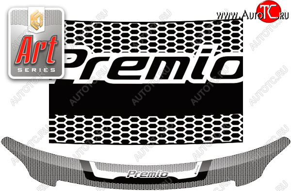 2 199 р. Дефлектор капота CA-Plastic  Toyota Premio  T260 (2007-2016) дорестайлинг, 1-ый рестайлинг (Серия Art серебро)  с доставкой в г. Пермь