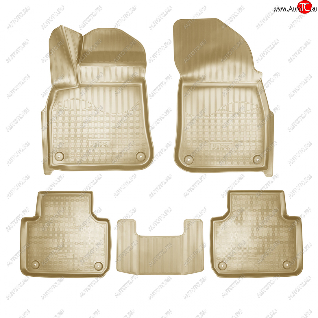 3 589 р. Коврики салонные 3D Norplast  Volkswagen Touareg  CR (2018-2025) (бежевый)  с доставкой в г. Пермь