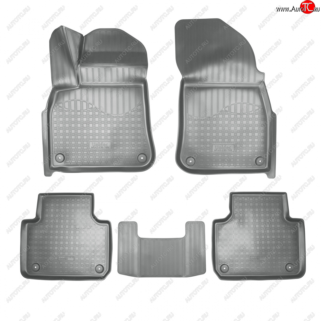 3 589 р. Коврики салонные 3D Norplast  Volkswagen Touareg  CR (2018-2025) (серый)  с доставкой в г. Пермь