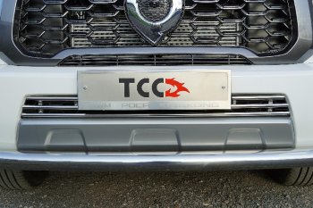 Декоративная вставка переднего бампера ТСС Тюнинг Great Wall Poer KingKong (2021-2025) пикап (d 16 мм)