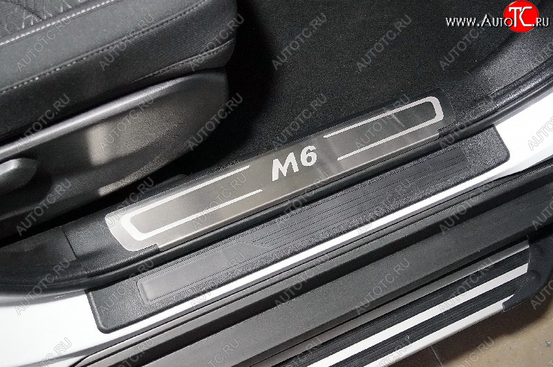 2 999 р. Накладки на пластиковые пороги, ТСС Тюнинг  Haval M6 (2021-2025) (лист шлифованный надпись M6)  с доставкой в г. Пермь