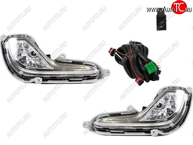 3 599 р. Комплект противотуманных фар (проводка, кнопка, пр-во Китай) BODYPARTS  Hyundai Solaris  RBr (2010-2014) седан дорестайлинг  с доставкой в г. Пермь