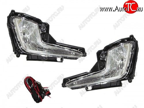 5 799 р. Комплект противотуманных фар (проводка, кнопка, пр-во Китай) BODYPARTS  KIA Rio  3 QB (2011-2015) дорестайлинг седан  с доставкой в г. Пермь