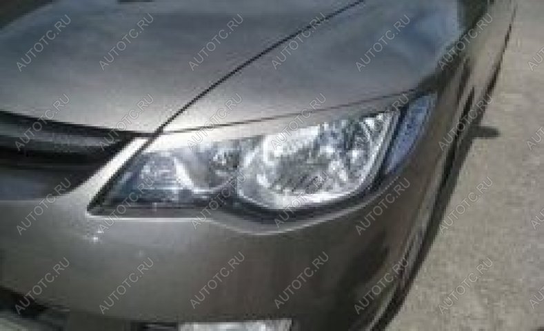 909 р. Накладки на передние фары (реснички) Русская Артель Honda Civic FD седан дорестайлинг (2005-2008) (глянец под покраску)  с доставкой в г. Пермь