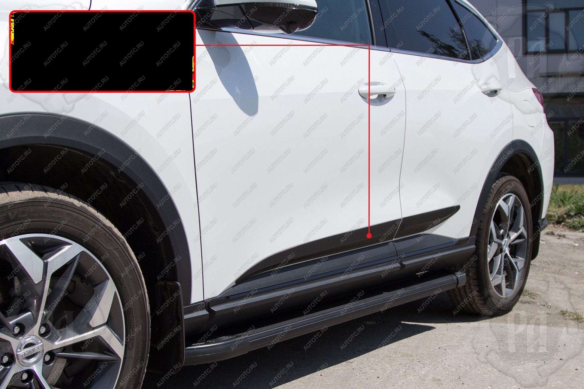 1 129 р. Молдинг двери передний левый Русская Артель  Haval F7x (2019-2022) дорестайлинг (глянец под покраску)  с доставкой в г. Пермь