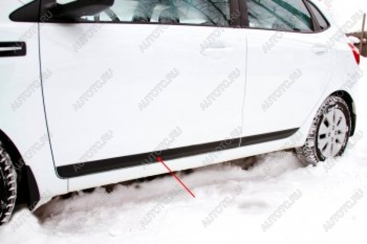 719 р. Молдинг на двери задний правый (вариант 2) Русская Артель KIA Rio 3 QB дорестайлинг седан (2011-2015) (глянец под покраску)  с доставкой в г. Пермь