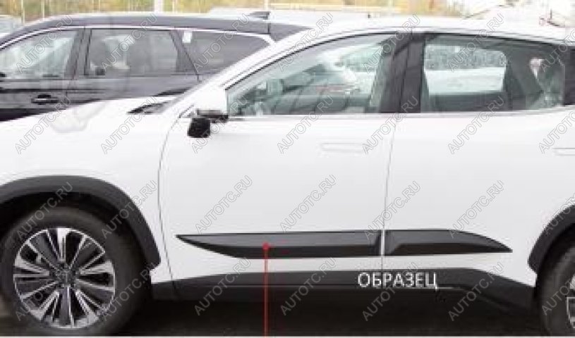 1 089 р. Молдинг на двери передний правый (вариант 2) Русская Артель KIA Rio 3 QB рестайлинг седан (2015-2017) (шагрень)  с доставкой в г. Пермь