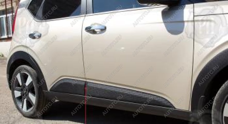 1 189 р. Молдинг двери передний правый Русская Артель KIA Soul SK3 (2018-2022) (глянец под покраску)  с доставкой в г. Пермь