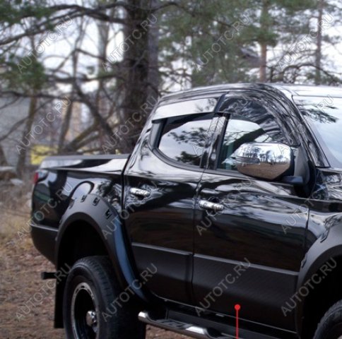 3 499 р. Молдинг двери передний правый Русская Артель Mitsubishi L200 5 KK,KL дорестайлинг (2015-2019) (глянец под покраску)  с доставкой в г. Пермь