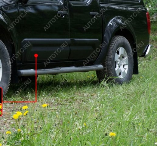 2 809 р. Молдинг двери передний правый широкий Русская Артель Nissan Navara 2 D40 дорестайлинг (2004-2010) (глянец под покраску)  с доставкой в г. Пермь