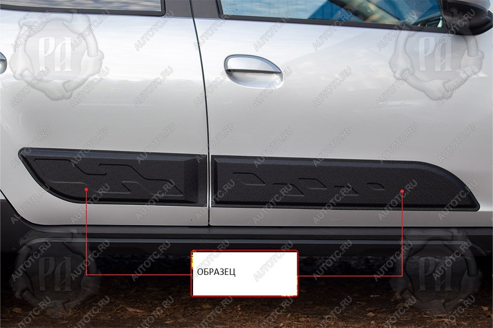 1 129 р. Молдинг двери задний правый узор Русская Артель Renault Duster HM рестайлинг (2021-2024) (глянец)  с доставкой в г. Пермь