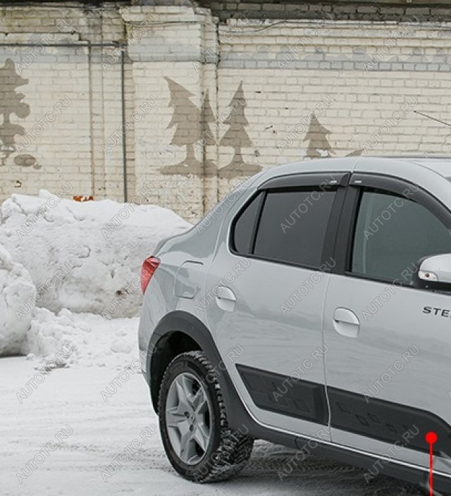 1 339 р. Молдинг двери передний левый широкий Русская Артель Renault Logan 2 дорестайлинг (2014-2018) (глянец под покраску)  с доставкой в г. Пермь