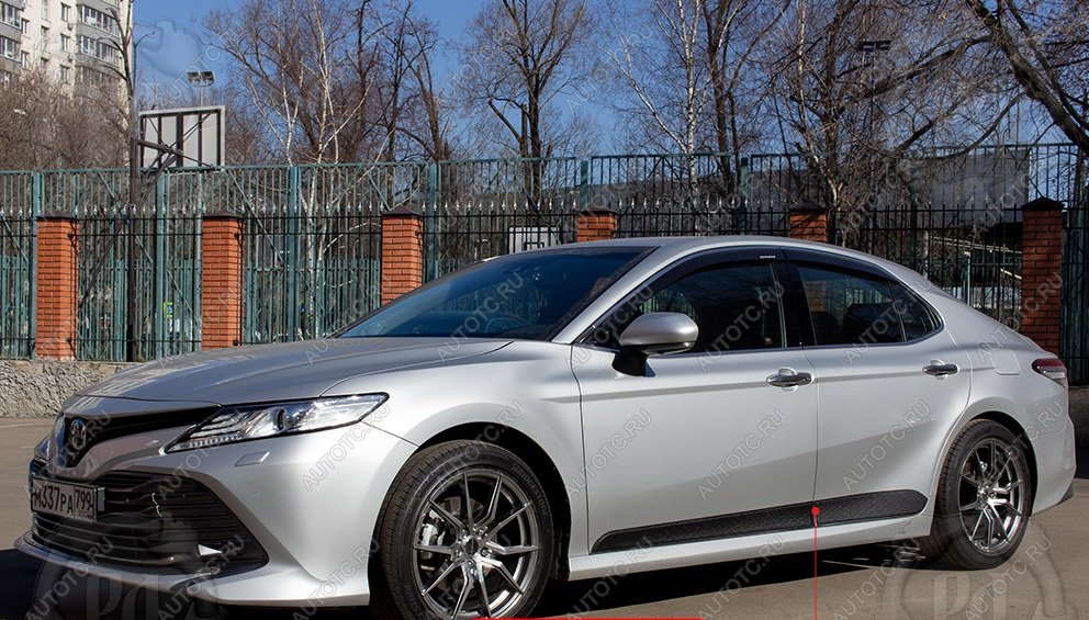 1 229 р. Молдинг двери передний левый широкий Русская Артель Toyota Camry XV70 дорестайлинг (2017-2021) (глянец под покраску)  с доставкой в г. Пермь