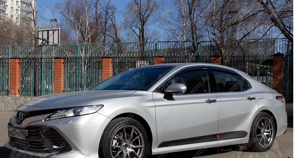 1 179 р. Молдинг двери передний левый Русская Артель Toyota Camry XV70 дорестайлинг (2017-2021) (глянец под покраску)  с доставкой в г. Пермь
