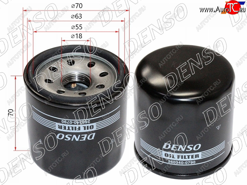 549 р. Фильтр масляный NISSAN QG#, MR20DE, QR20,25, SR20,VQ 20,25, HR#                                      DENSO 260340-0790  с доставкой в г. Пермь