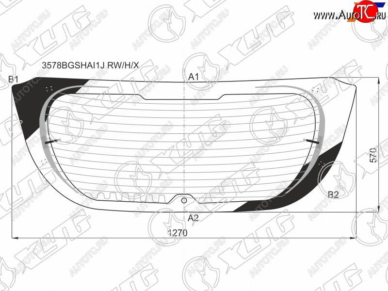 6 899 р. Стекло заднее (Цвет зеленый Обогрев Антенна) Ford Focus 14-19 XYG 3578BGSHAI1J RW/H/X  с доставкой в г. Пермь