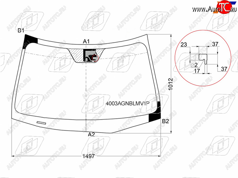 7 399 р. Стекло лобовое (Датчик дождя) Honda Accord 08-11  Acura TSX 08-14 FUYAO 4003AGNBLMV1P  с доставкой в г. Пермь