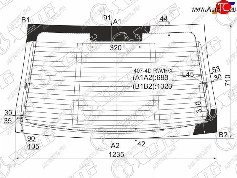 9 549 р. Стекло заднее (Цвет зеленый Обогрев Антенна) Peugeot 407 04-11 XYG 407-4D RW/H/X  с доставкой в г. Пермь