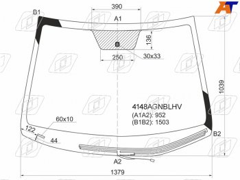 Стекло лобовое (Обогрев щеток) Hyundai Solaris 10-17  Kia Rio 11-17  Hyundai Accent 11-17 FUYAO 4148AGNBLHV