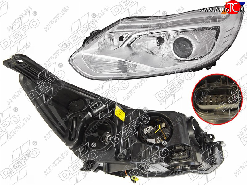 30 699 р. Фара FORD FOCUS III 11-15 LH под ксенон,ДХО, c корректором                                           DEPO 431-11A7LMLDHEM  с доставкой в г. Пермь