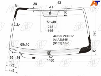 Стекло лобовое (Обогрев щеток) Kia Sorento 02-09 FUYAO 4418AGNBLHV