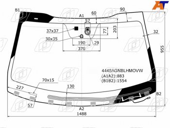 Стекло лобовое (Обогрев щеток Датчик дождя Место под датчик запотевания) Kia Optima 16-21 FUYAO 4448AGNBLHMOVW