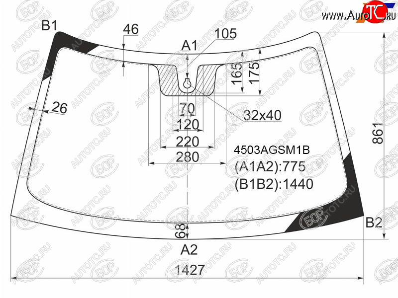 6 599 р. Стекло лобовое (Датчик дождя) LADA 2110 95-14  2111 97-14  2112 99-09  Priora 07-18 BOR 4503AGSM1B  с доставкой в г. Пермь