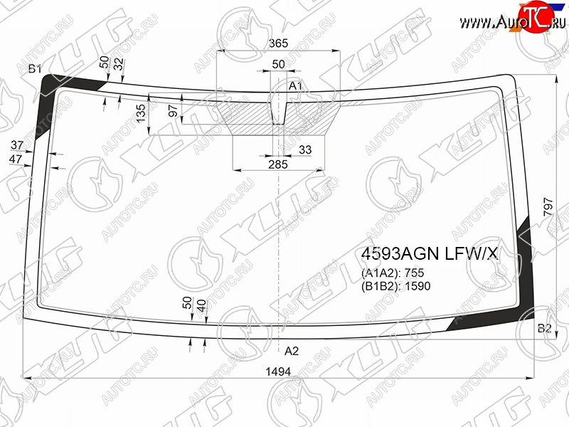6 649 р. Стекло лобовое УАЗ Патриот 14-  Патриот Пикап 14-  Патриот Профи 17- XYG 4593AGN LFW/X  с доставкой в г. Пермь