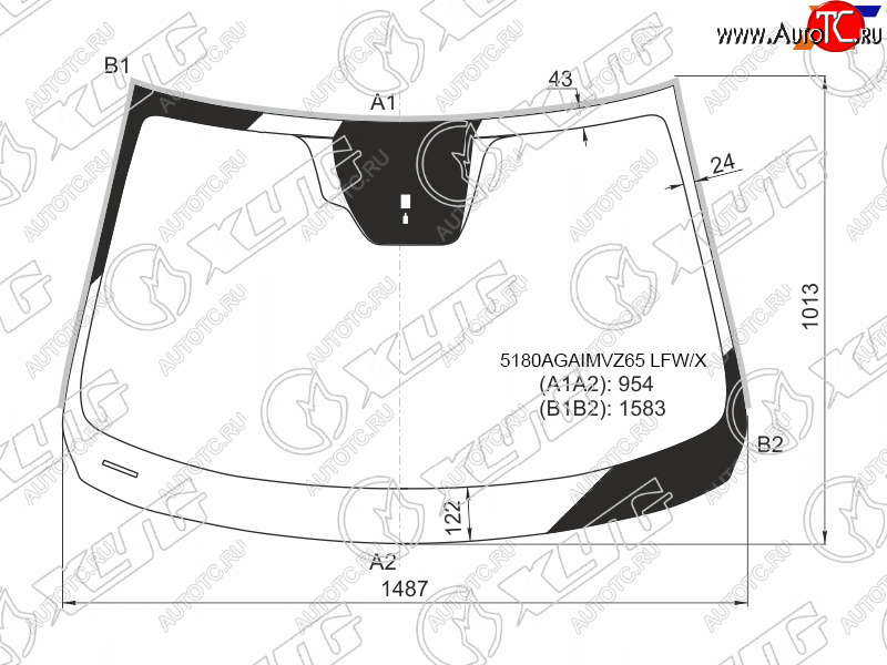 8 249 р. Стекло лобовое (Датчик дождя Молдинг) XYG Mazda 6 GJ 2-ой рестайлинг седан (2018-2025)  с доставкой в г. Пермь