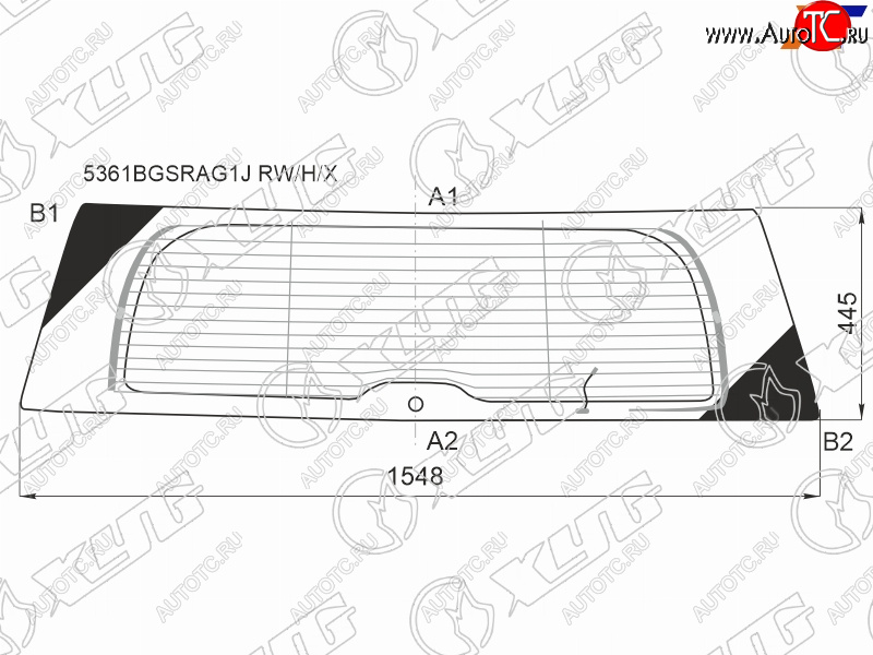 11 449 р. Стекло заднее (Цвет зеленый Обогрев Антенна) Mercedes-Benz GL-Class 06-12 XYG 5361BGSRAG1J RW/H/X  с доставкой в г. Пермь