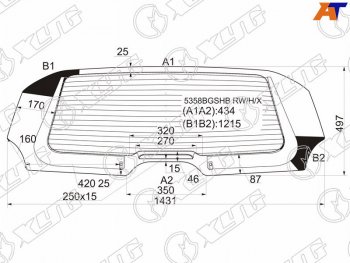 13 199 р. Стекло заднее (Цвет зеленый Обогрев) Mercedes-Benz A-Class 04-12 XYG 5358BGSHB RW/H/X  с доставкой в г. Пермь. Увеличить фотографию 1