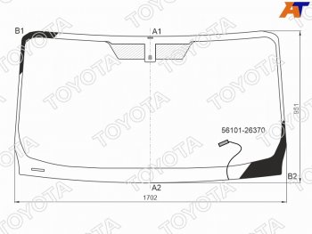 Стекло лобовое (Обогрев щеток) Toyota Hiace 19- TOYOTA 56101-26370