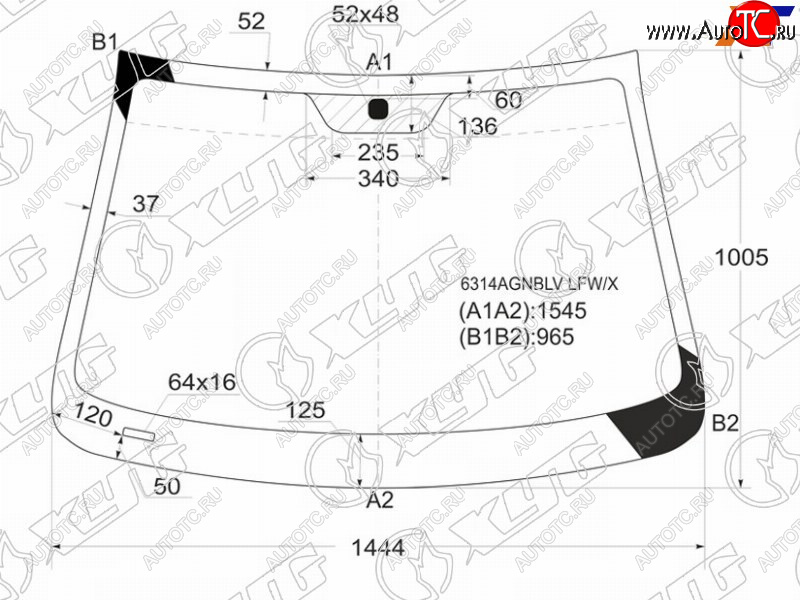 7 199 р. Стекло лобовое Chevrolet Captiva 06-15  Opel Antara 06-15  Daewoo Winstorm 06-10  Saturn Vue 07-1 XYG 6314AGNBLV LFW/X  с доставкой в г. Пермь