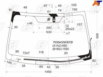 Стекло лобовое (Обогрев щеток Датчик дождя) Subaru Legacy 09-15  Outback 09-15  Legacy B4 09-14 FUYAO 7936AGNHM1B