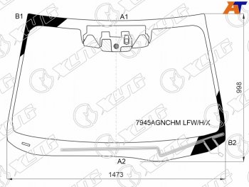 Стекло лобовое (Обогрев щеток Две камеры Датчик дождя) Subaru Outback 19- XYG 7945AGNCHM LFW/H/X