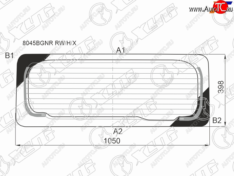 12 899 р. Стекло заднее (Цвет зеленый Обогрев) Suzuki Jimny 18-  Jimny Sierra 18- XYG 8045BGNR RW/H/X  с доставкой в г. Пермь