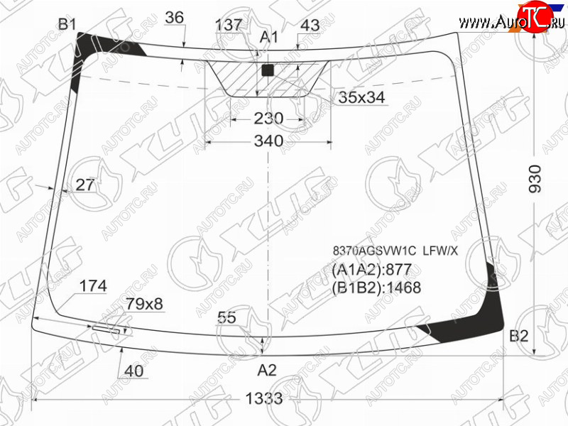 5 999 р. Стекло лобовое Toyota Vitz 05-10  Yaris 05-13 XYG 8370AGSVW1C LFW/X  с доставкой в г. Пермь
