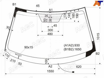 Стекло лобовое с обогревом щеток TOYOTA HIGHLANDERKLUGER 07-13                                      AGC 83G2AGNBLHV