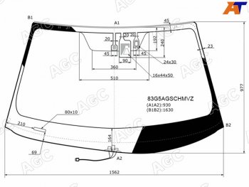 Стекло лобовое (Обогрев щеток Камера Датчик дождя Молдинг) Toyota Highlander 13-17 AGC 83G5AGSCHMVZ