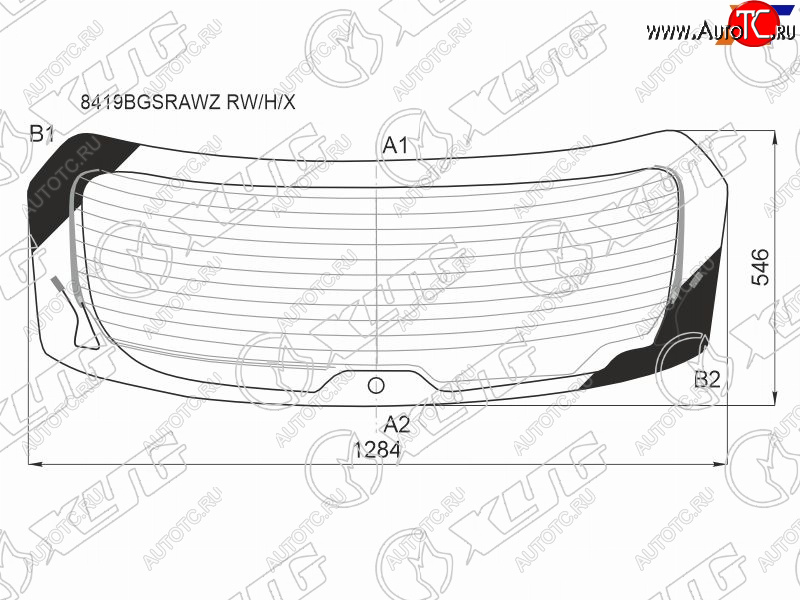 11 999 р. Стекло заднее (Цвет зеленый Обогрев Антенна Молдинг) Lexus NX 14-21 XYG 8419BGSRAWZ RW/H/X  с доставкой в г. Пермь