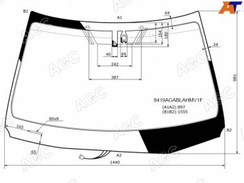 Стекло лобовое (Обогрев щеток Антенна Датчик дождя) Lexus NX200 14-21  NX200t 14-17  NX300 17-21 AGC 8419AGABLAHMV1F