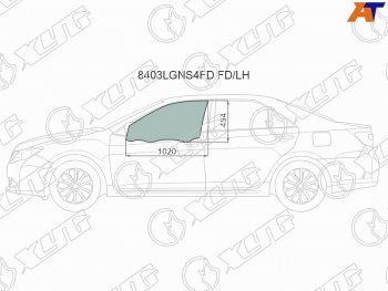 3 079 р. Стекло боковое опускное (Спереди Слева Цвет зеленый Крепления) Toyota Camry (XV50) 11-18  Camry XYG 8403LGNS4FD FD/LH  с доставкой в г. Пермь. Увеличить фотографию 1
