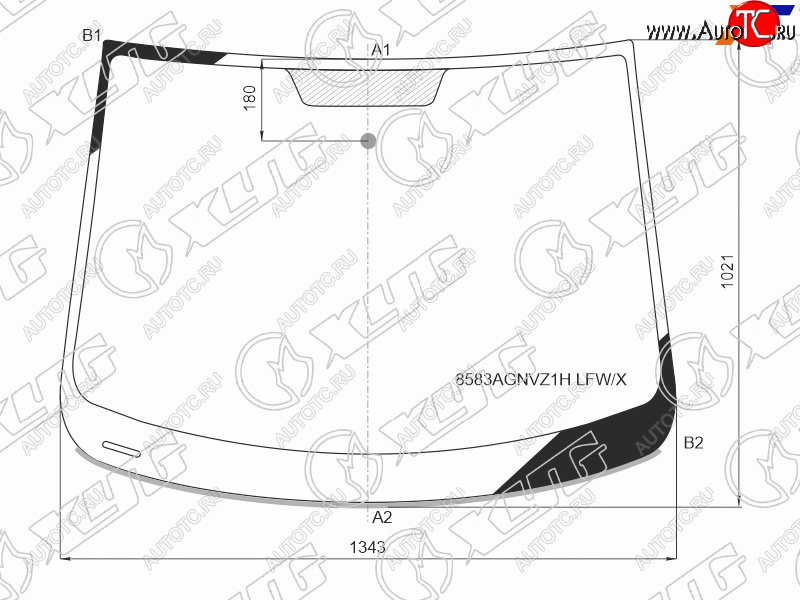 7 249 р. Стекло лобовое VOLKSWAGEN GOLF PLUS 06-14                                                            XYG 8583AGNVZ1H LFW/X  с доставкой в г. Пермь