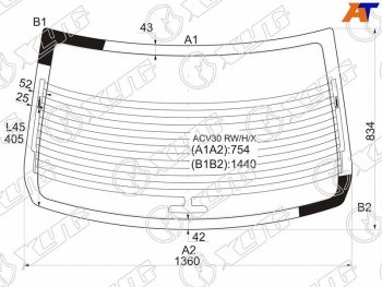 7 999 р. Стекло заднее (Цвет зеленый Обогрев Антенна) Toyota Camry (XV30) 01-06  Camry UAEUSA 01-06 XYG ACV30 RW/H/X  с доставкой в г. Пермь. Увеличить фотографию 1