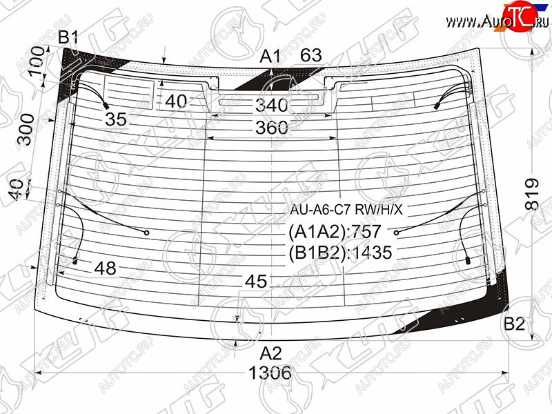 12 999 р. Стекло заднее (Цвет зеленый Обогрев Антенна) Audi A6 10-18  S6 12-18 XYG AU-A6-C7 RW/H/X  с доставкой в г. Пермь