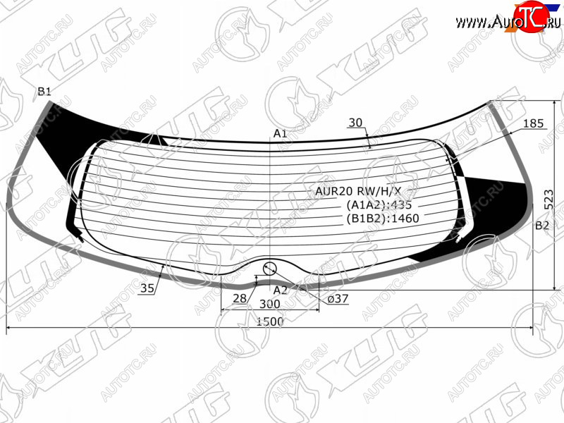 16 649 р. Стекло заднее (Цвет зеленый Обогрев Молдинг) Toyota Verso 09-17 XYG AUR20 RW/H/X  с доставкой в г. Пермь