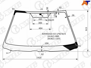 Стекло лобовое (Обогрев щеток) Toyota Avensis (T250) 03-08 XYG AVENSISII-03  LFW/W/X
